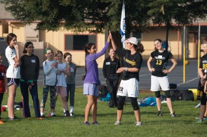 Bay Area Disc Girls Program: Ashley and her team Nightlock running a clinic (photo by K. Bergeron)